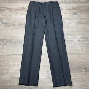 PT01 Dress Pant Mens 46 Charcoal Grey Super 130s Wool Slim Fit Trousers Business